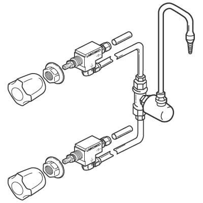 9828000 Hot (HW) and Cold Water (CW) Mixing Gooseneck Fixture Kit